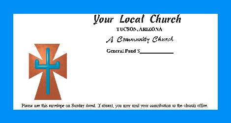 Color options on Christian love offering envelopes for bible churches for congregation