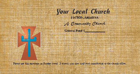 Christian giving or pledge color options on envelopes for pew or congregation