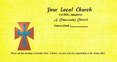 Color options on Christian love offering envelopes for bible churches for congregation