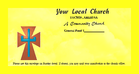 Color options on Christian love offering envelopes for bible churches for congregation