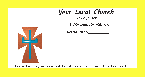 Christian giving or pledge color options on envelopes for pew or congregation