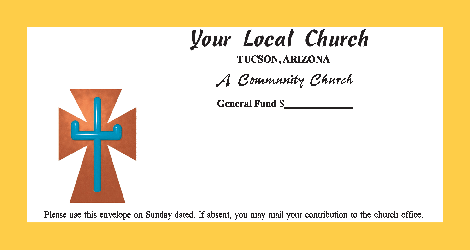 Christian giving or pledge color options on envelopes for pew or congregation