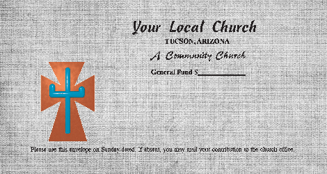 Color options on Christian love offering envelopes for bible churches for congregation
