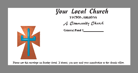 Color options on Christian love offering envelopes for bible churches for congregation
