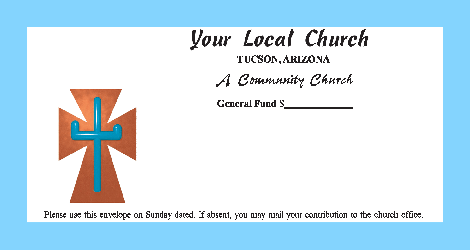 Christian giving or pledge color options on envelopes for pew or congregation