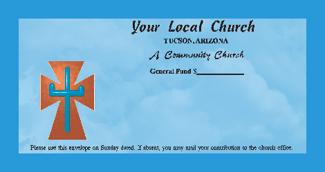 Christian giving or pledge color options on envelopes for pew or congregation