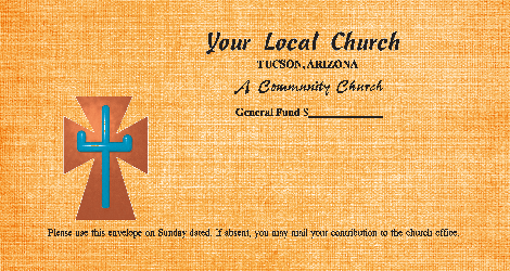 Christian giving or pledge color options on envelopes for pew or congregation