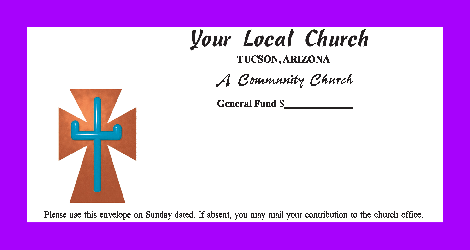 Christian giving or pledge color options on envelopes for pew or congregation