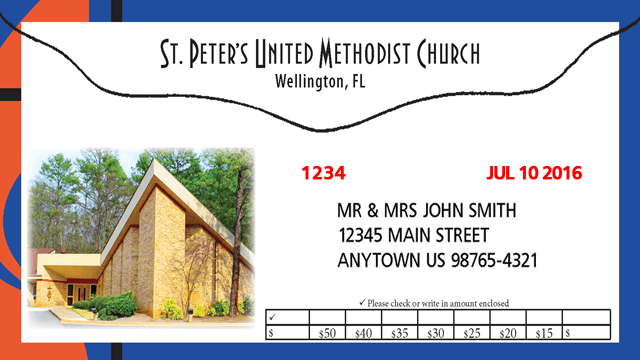 Christian direct mail giving or pledge envelopes for pew or congregation Christian direct mail giving or pledge envelopes for pew or congregation