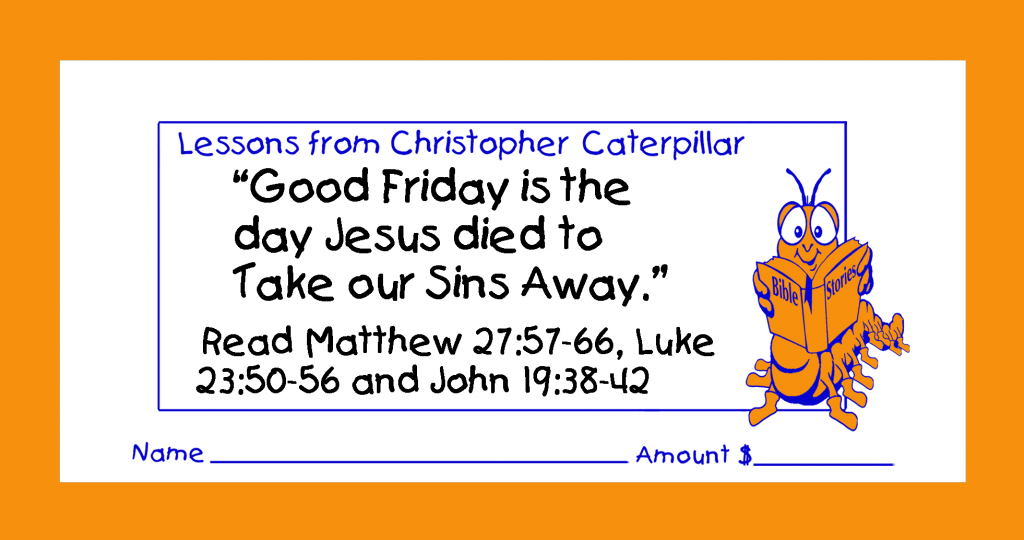 Christian giving or pledge children’s envelopes for pew or congregation