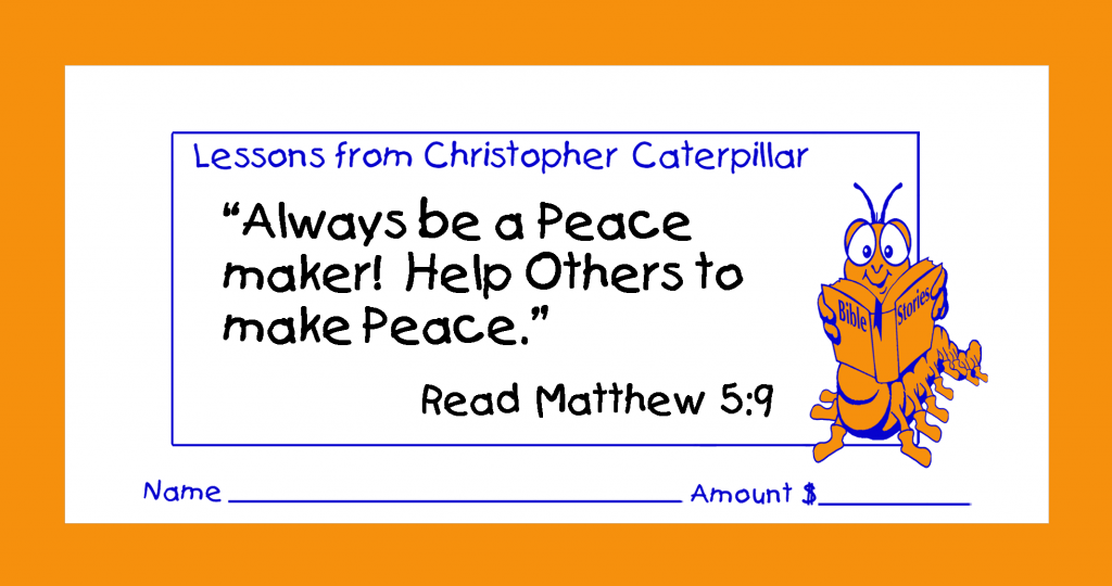 Christian giving or pledge children’s envelopes for pew or congregation