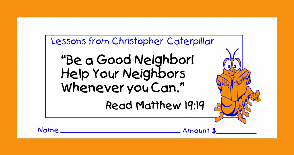 Worship Jesus by good stewardship with tithing & collection children’s envelopes for bible churches