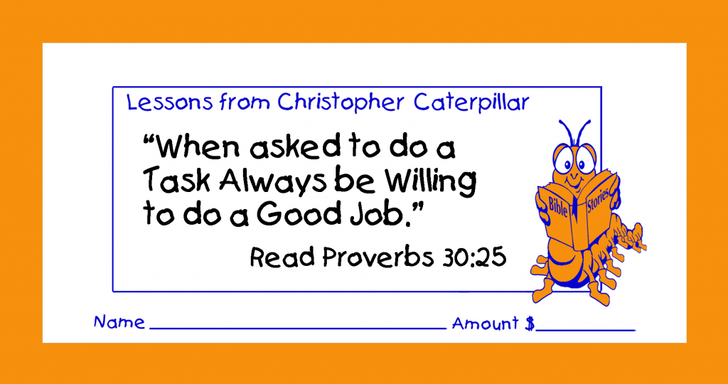 Worship God by good stewardship with love offering or donation children’s envelopes