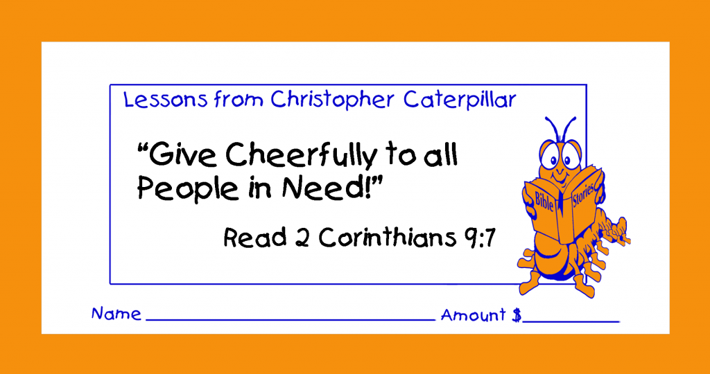 Christian giving or pledge children’s envelopes for pew or congregation