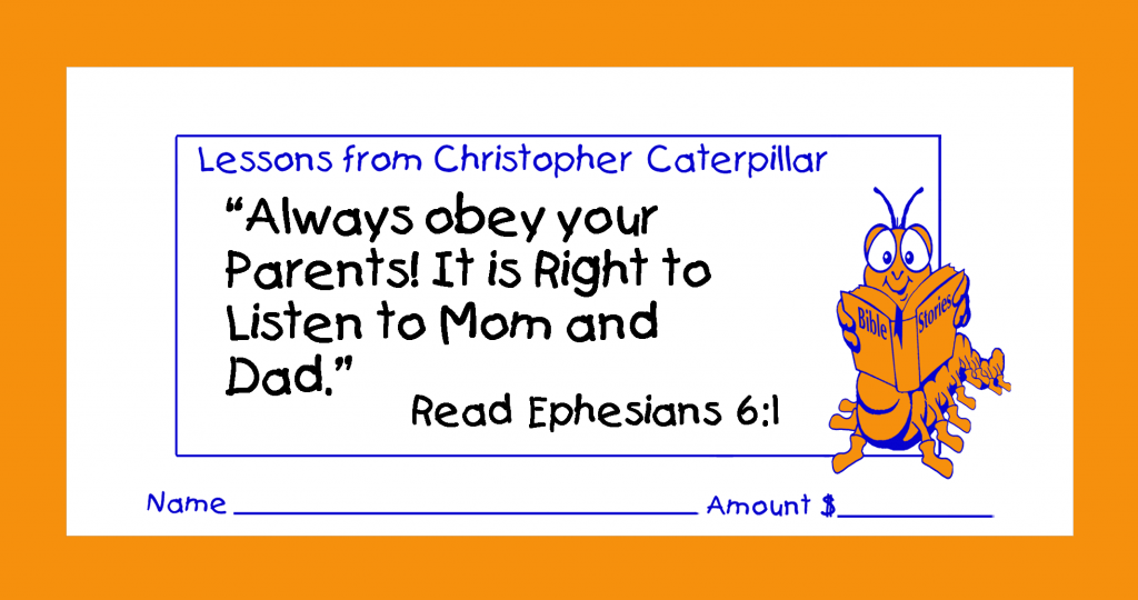 Worship God by good stewardship with love offering or donation children’s envelopes