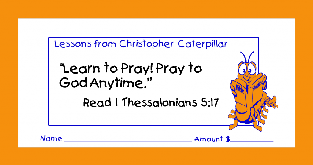 Christian giving or pledge children’s envelopes for pew or congregation