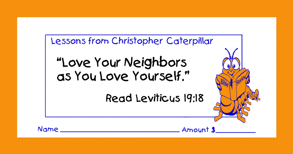 Worship God by good stewardship with love offering or donation children’s envelopes