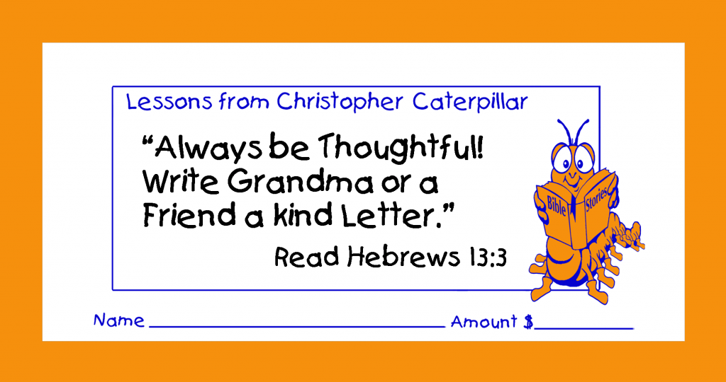 Worship God by good stewardship with love offering or donation children’s envelopes