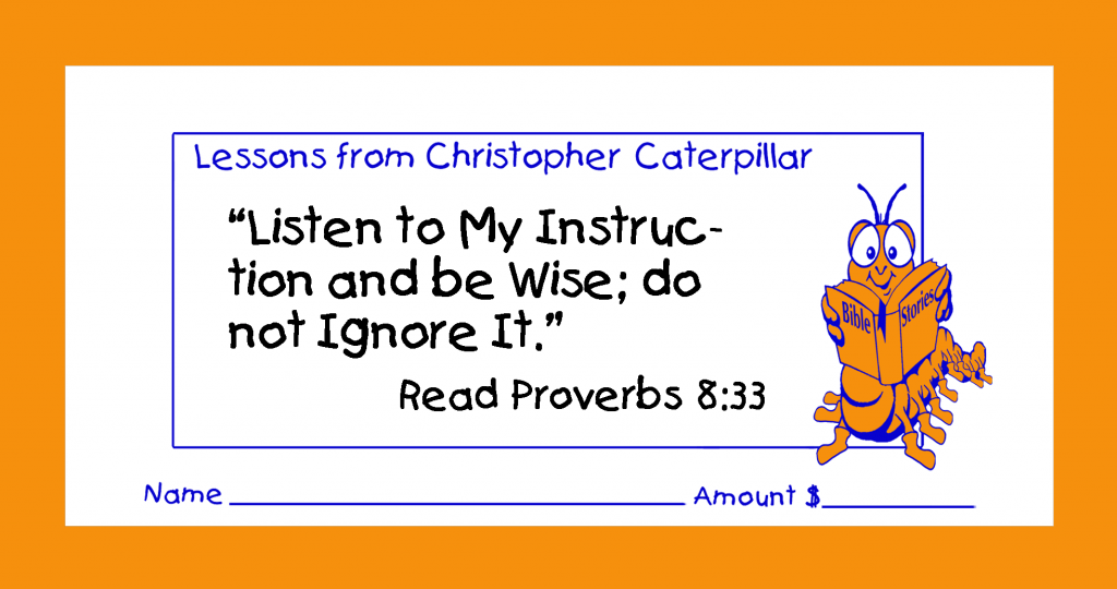 Christian giving or pledge children’s envelopes for pew or congregation