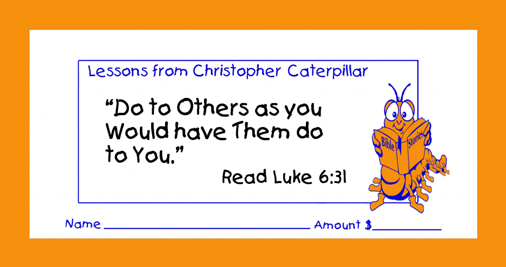 Christian giving or pledge children’s envelopes for pew or congregation