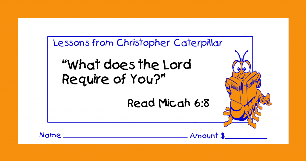Worship Jesus by good stewardship with tithing & collection children’s envelopes for bible churches