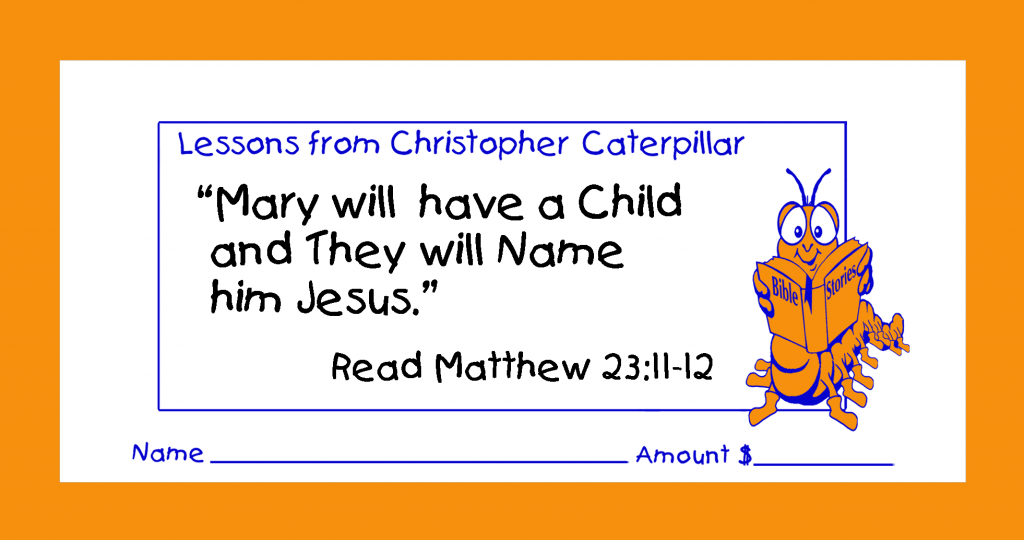 Worship God by good stewardship with love offering or donation children’s envelopes
