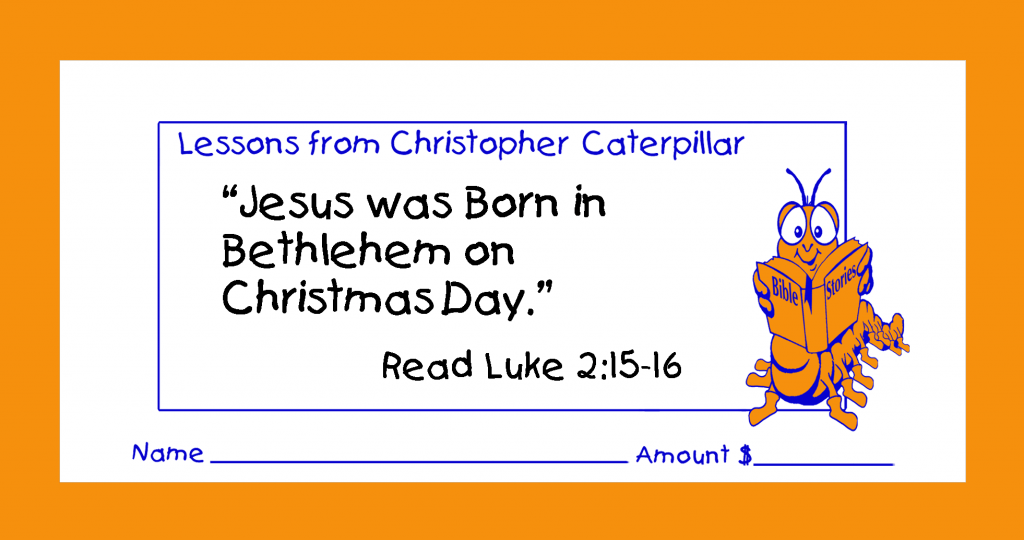 Christian giving or pledge children’s envelopes for pew or congregation