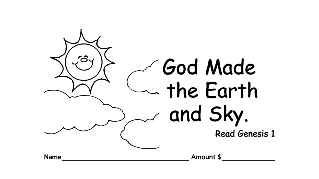 Worship Jesus by good stewardship with tithing & collection children’s envelopes for bible churches