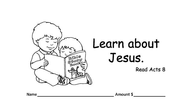Worship Jesus by good stewardship with tithing & collection children’s envelopes for bible churches