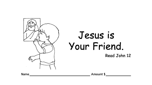 Worship Jesus by good stewardship with tithing & collection children’s envelopes for bible churches