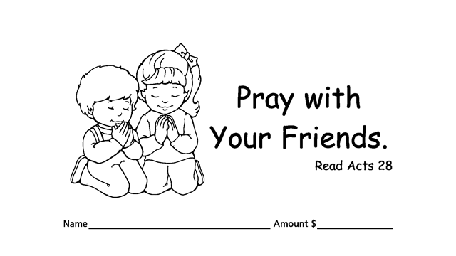 Worship God by good stewardship with love offering or donation children’s envelopes