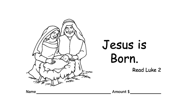 Christian giving or pledge children’s envelopes for pew or congregation