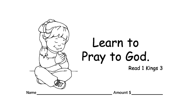 Christian giving or pledge children’s envelopes for pew or congregation