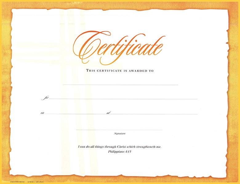Christian certificate given by pastor for congregant Christian certificate given by pastor for congregant