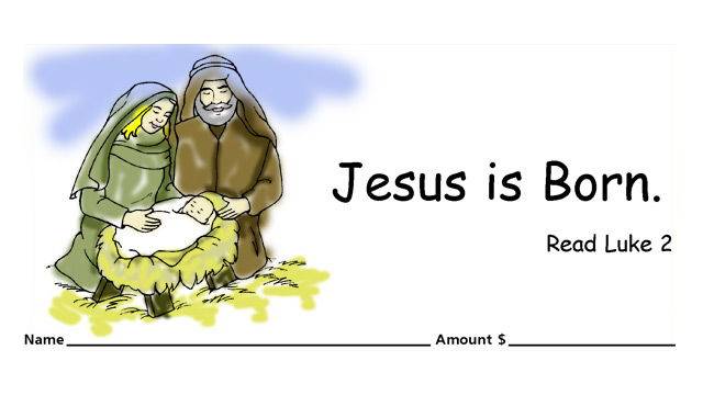 Christian giving or pledge children’s envelopes for pew or congregation