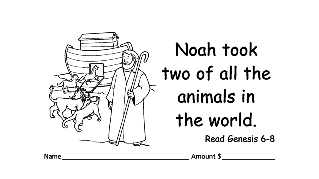 Christian giving or pledge children’s envelopes for pew or congregation