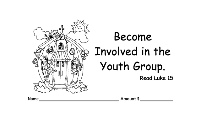 Christian giving or pledge children’s envelopes for pew or congregation