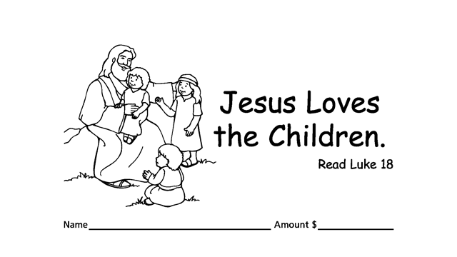 Worship God by good stewardship with love offering or donation children’s envelopes